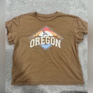 Baby tee brown oregon shirt